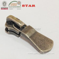 antique brass  custom metal zip puller  for 5# plastic  zipper
